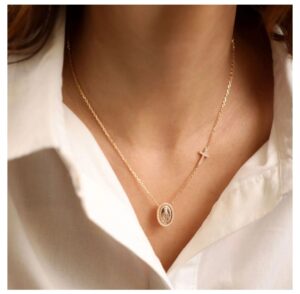 COLAR MEDALHA MILAGROSA OURO