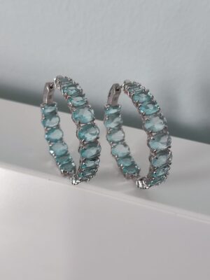 BRINCO ARGOLA ÁGUA MARINHA