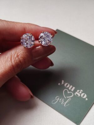 BRINCO SOLITÁRIO 10MM OURO