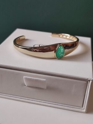 BRACELETE RÍGIDO COM APLICAÇÃO GOTA TURMALINA