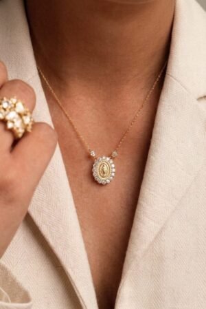 COLAR NOSSA SENHORA DAS GRAÇAS MOISSANITE